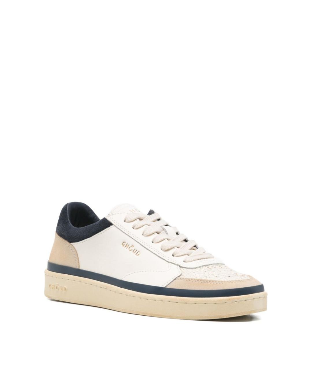 GHOUD Бежевые кожаные низкие кроссовки / кеды, фото 4