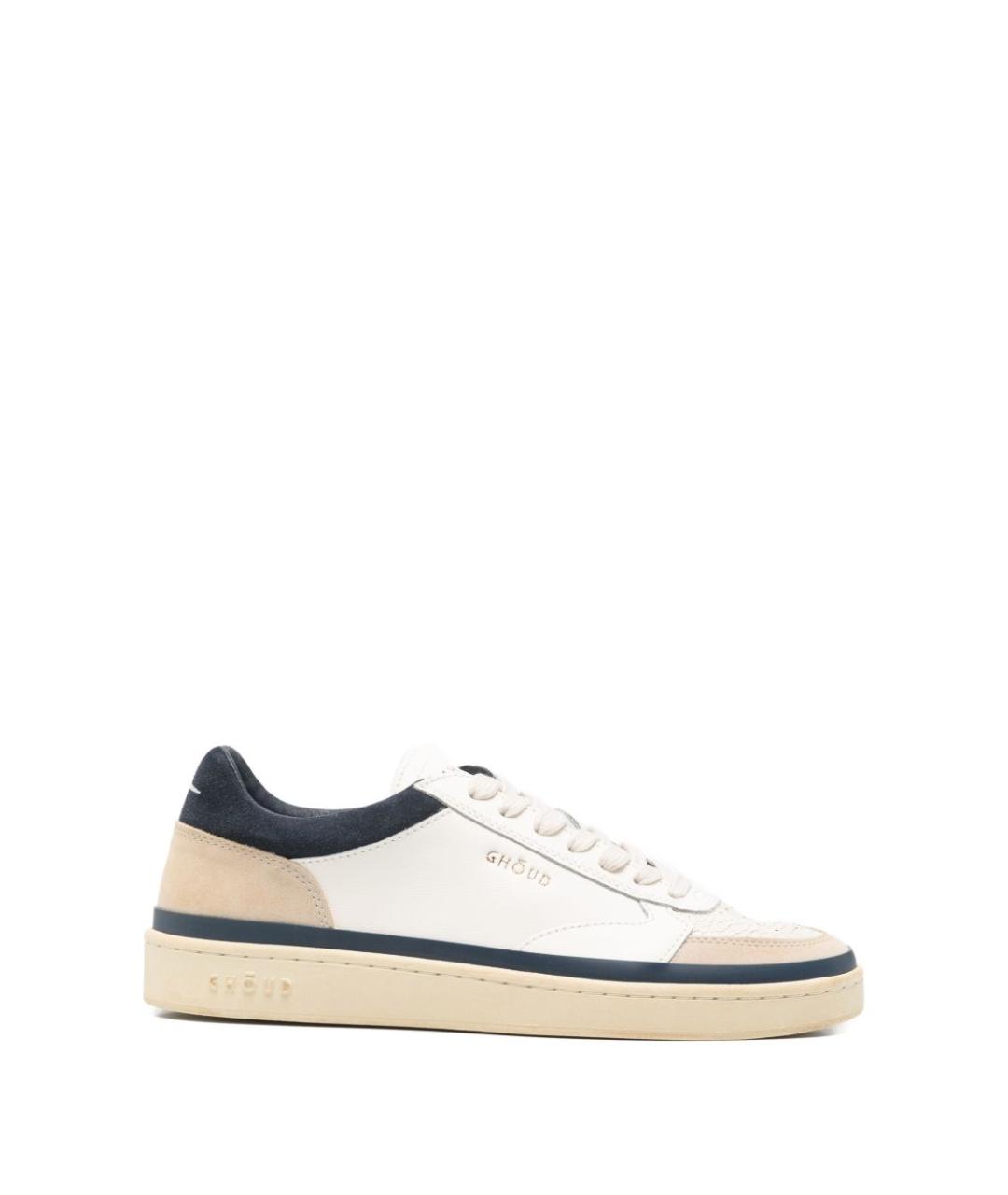 GHOUD Бежевые кожаные низкие кроссовки / кеды, фото 1