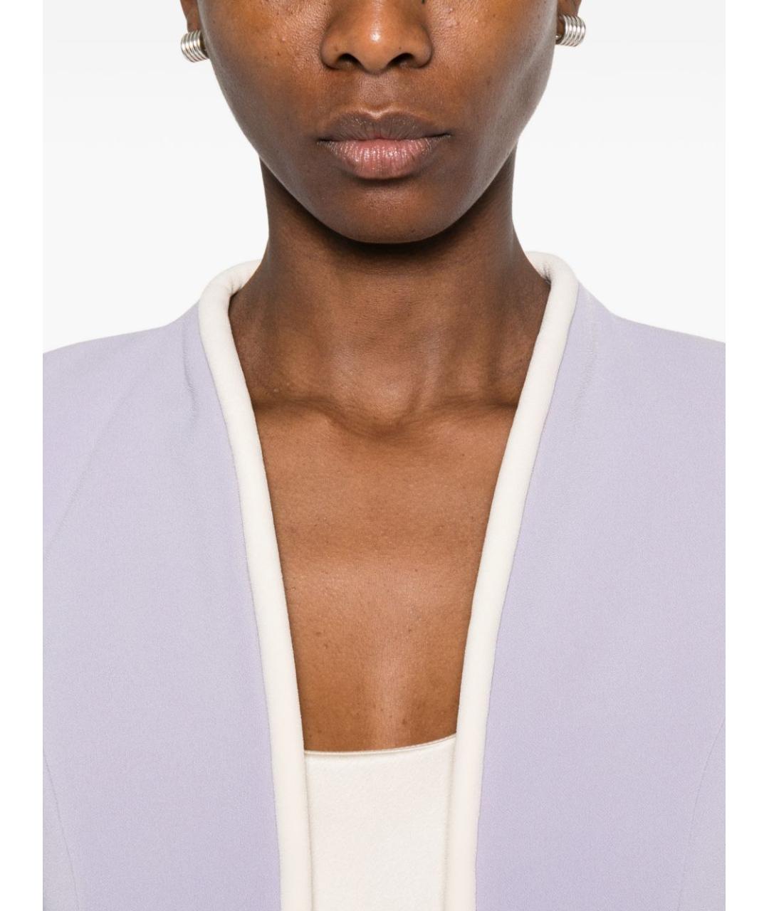 ELISABETTA FRANCHI Фиолетовый полиэстеровый жакет/пиджак, фото 4