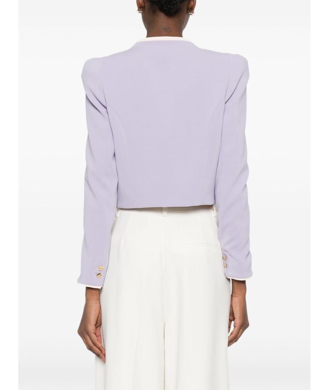 ELISABETTA FRANCHI Фиолетовый полиэстеровый жакет/пиджак, фото 5