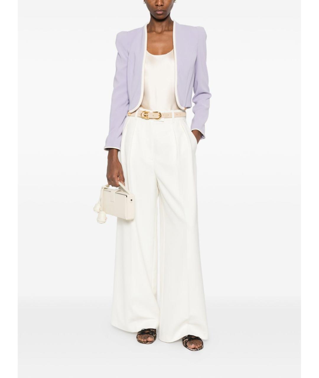 ELISABETTA FRANCHI Фиолетовый полиэстеровый жакет/пиджак, фото 2