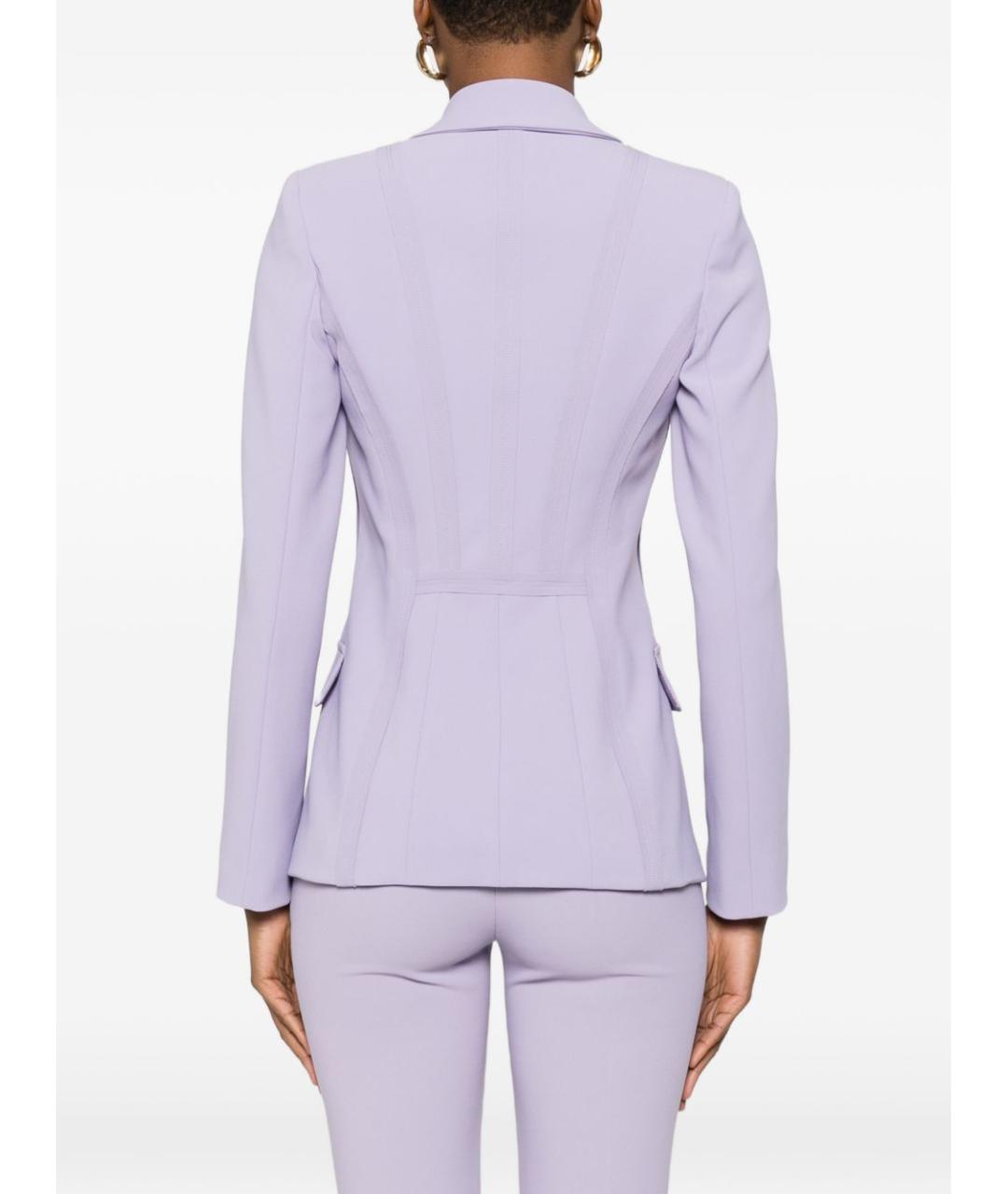 ELISABETTA FRANCHI Фиолетовый полиэстеровый жакет/пиджак, фото 5