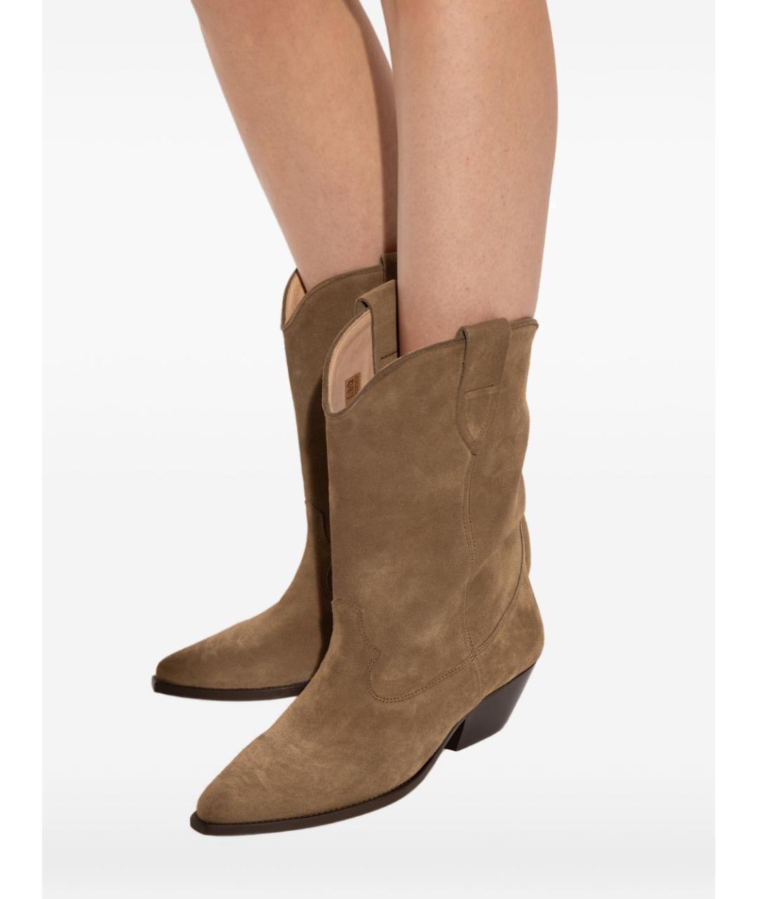 ISABEL MARANT Коричневые кожаные сапоги, фото 3