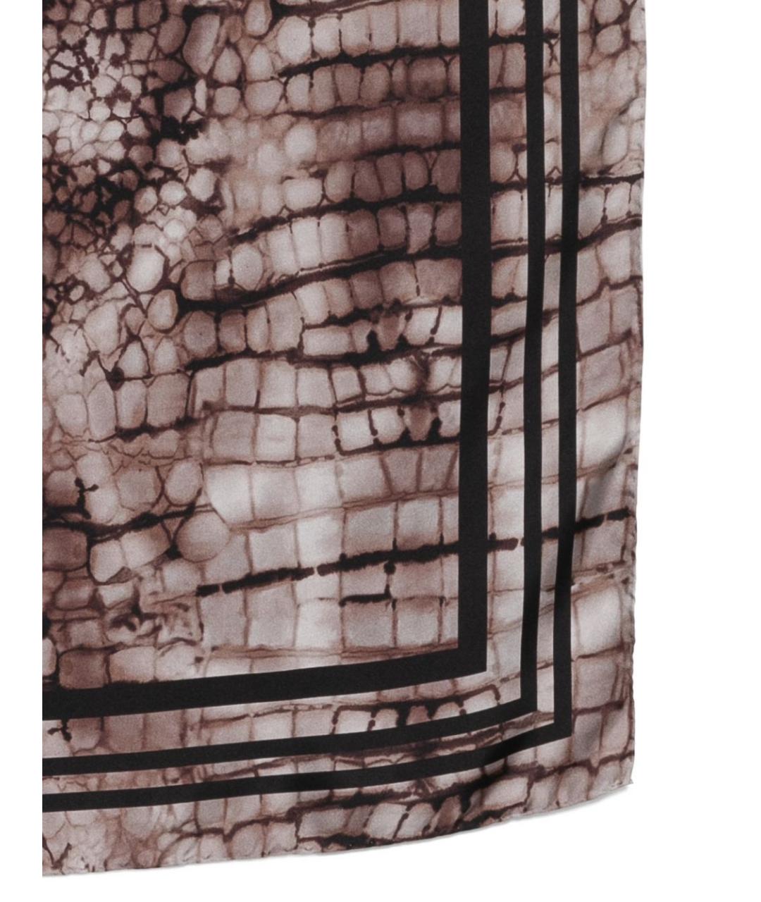 ELISABETTA FRANCHI Коричневый шелковый платок, фото 3