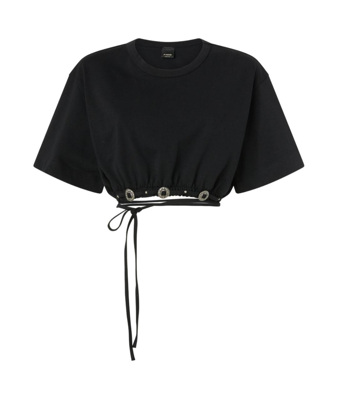 PINKO Черная хлопковая футболка, фото 1