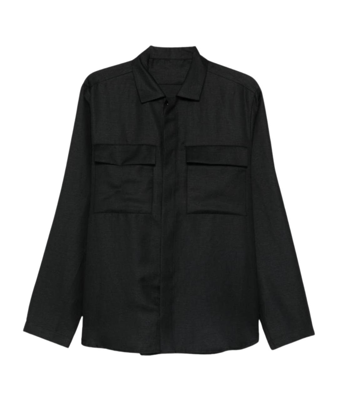 NINE IN THE MORNING Черная шерстяная кэжуал рубашка, фото 1