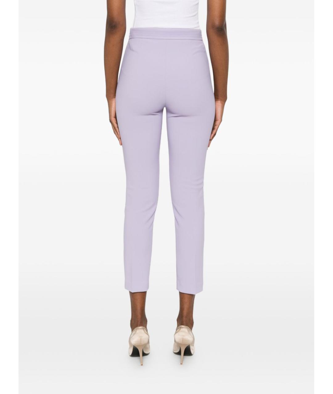 ELISABETTA FRANCHI Фиолетовые полиэстеровые прямые брюки, фото 5