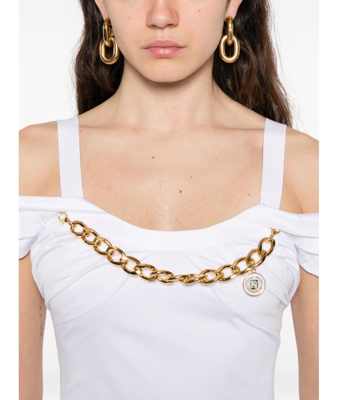 ELISABETTA FRANCHI Белая хлопковая майка, фото 5