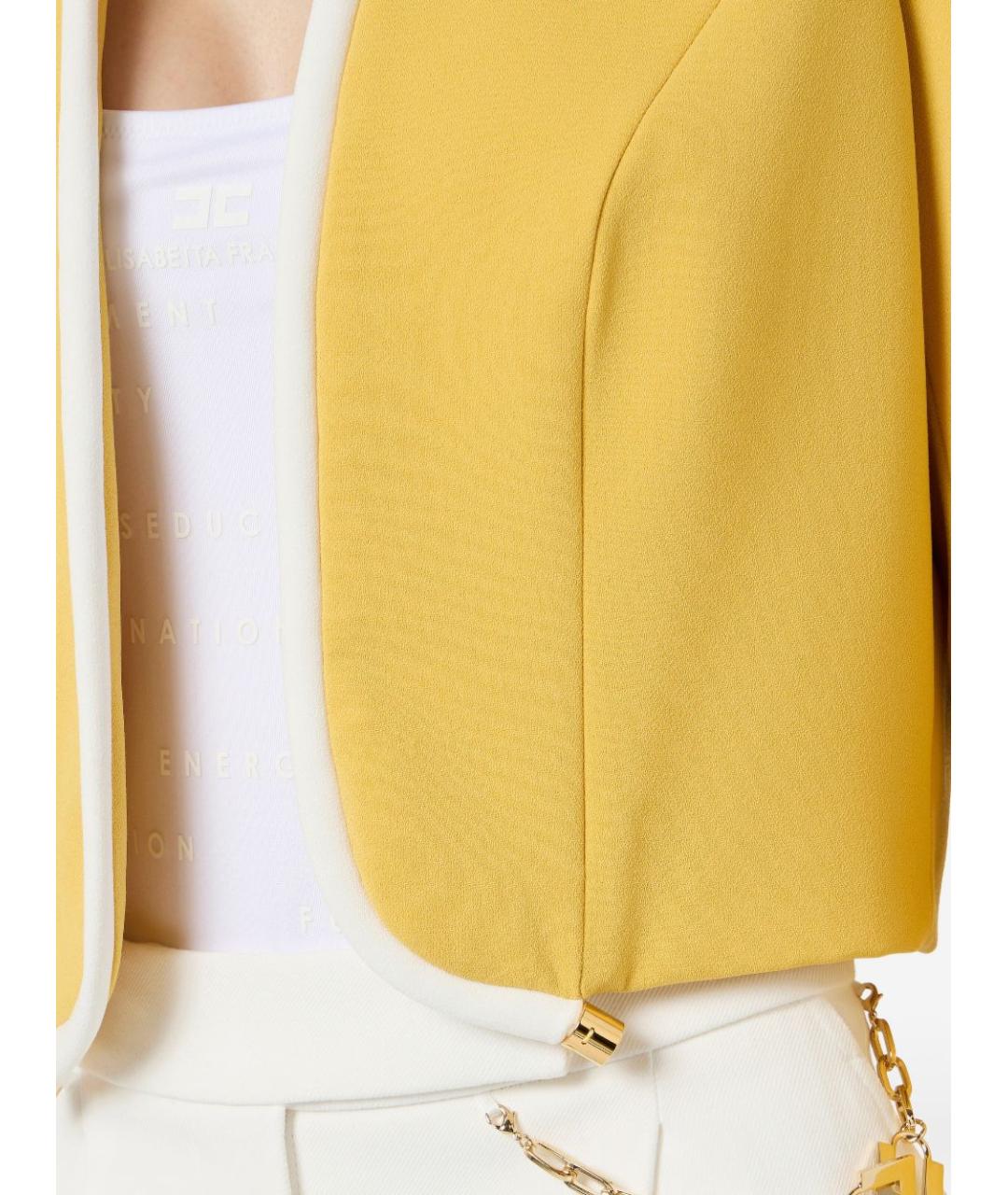 ELISABETTA FRANCHI Желтый жакет/пиджак, фото 3