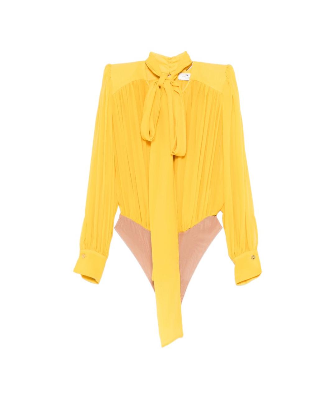ELISABETTA FRANCHI Желтая шелковая рубашка, фото 1
