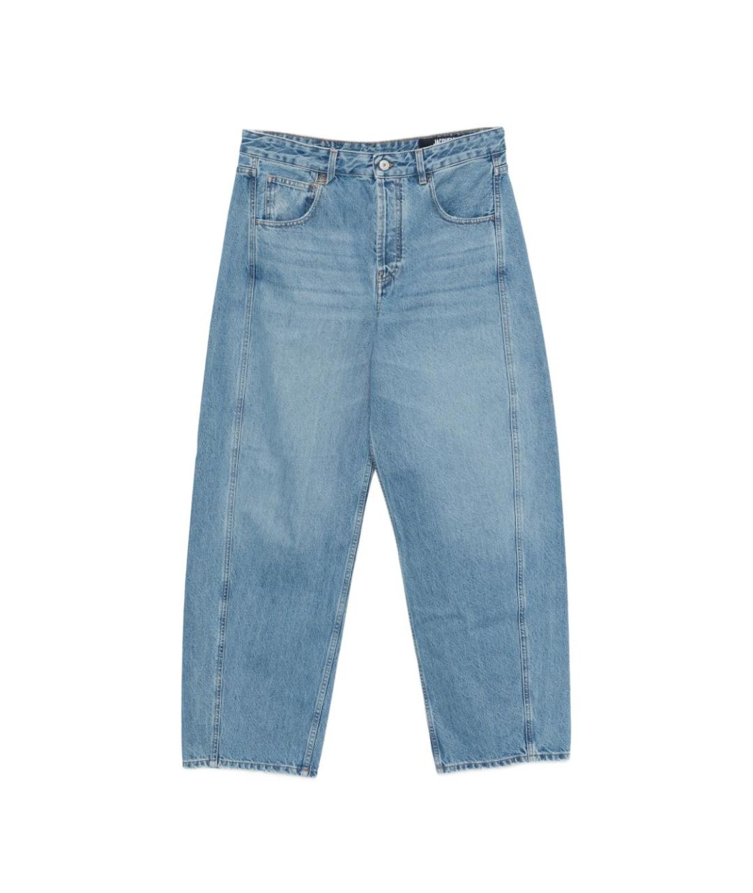 JACQUEMUS Голубые хлопковые прямые джинсы, фото 1