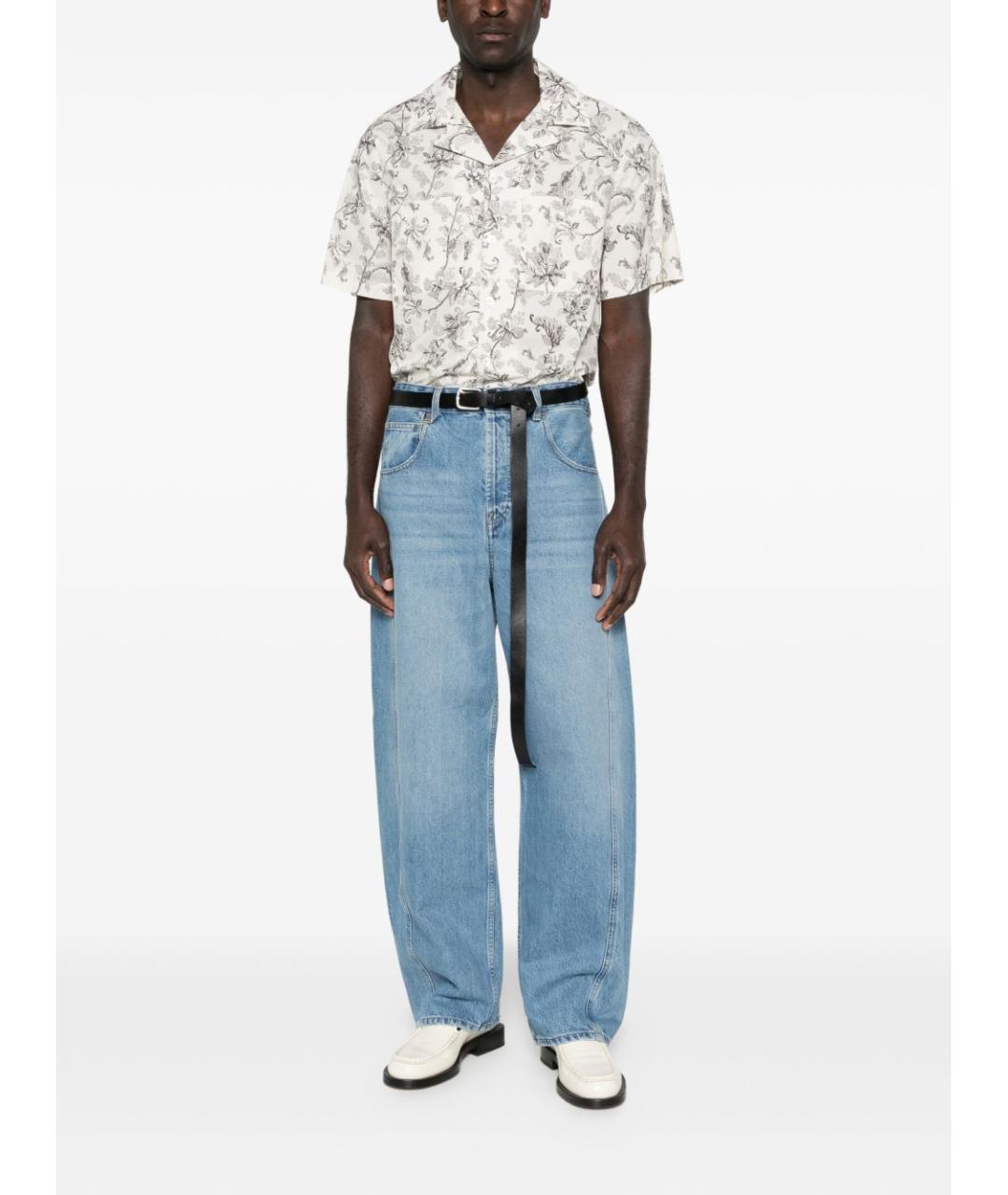 JACQUEMUS Голубые хлопковые прямые джинсы, фото 3