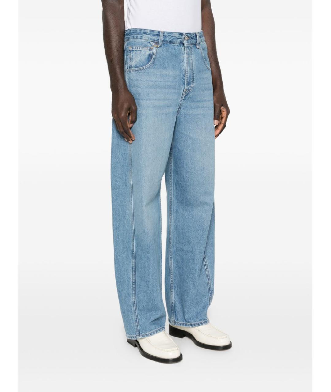 JACQUEMUS Голубые хлопковые прямые джинсы, фото 4