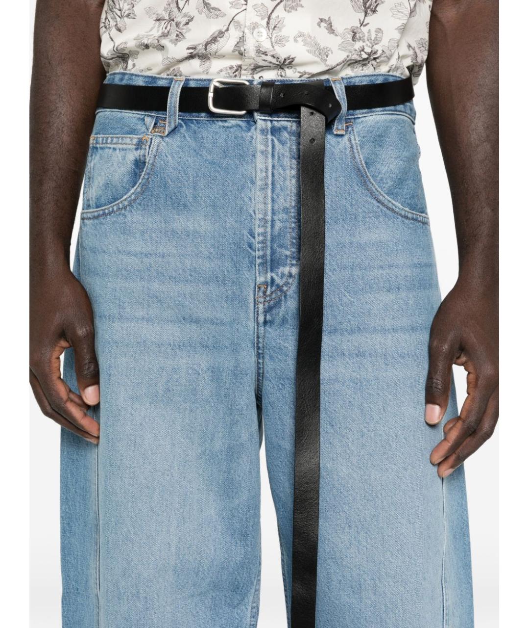 JACQUEMUS Голубые хлопковые прямые джинсы, фото 5