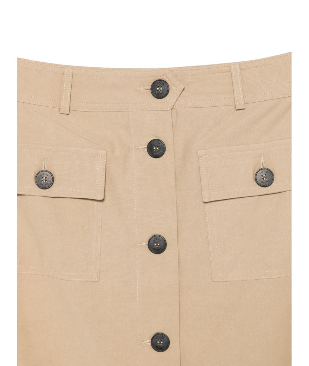 LIU JO Бежевая юбка миди, фото 3