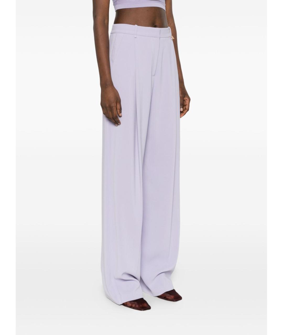 ELISABETTA FRANCHI Фиолетовые полиэстеровые прямые брюки, фото 2