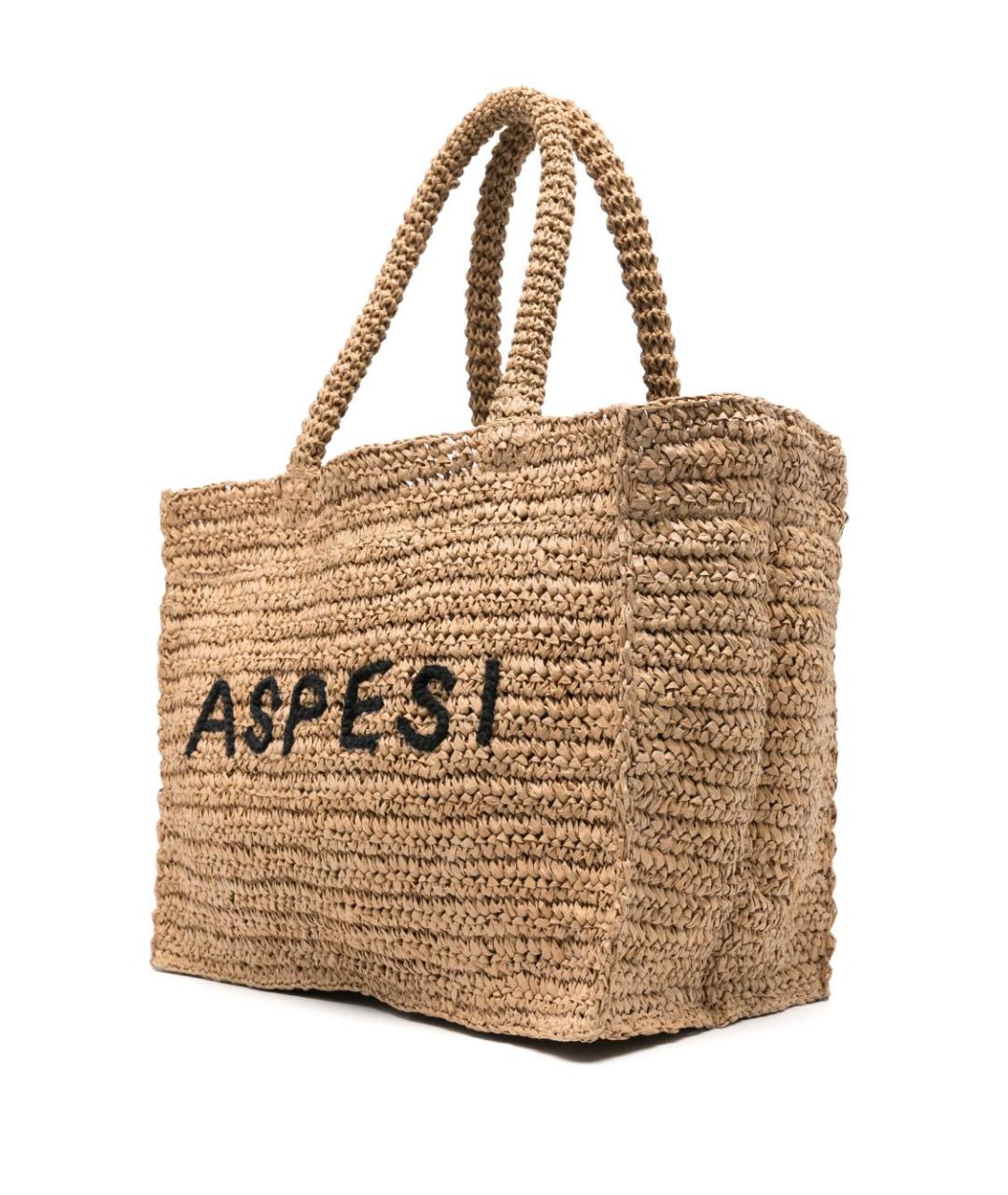 ASPESI Бежевая пелетеная сумка тоут, фото 3