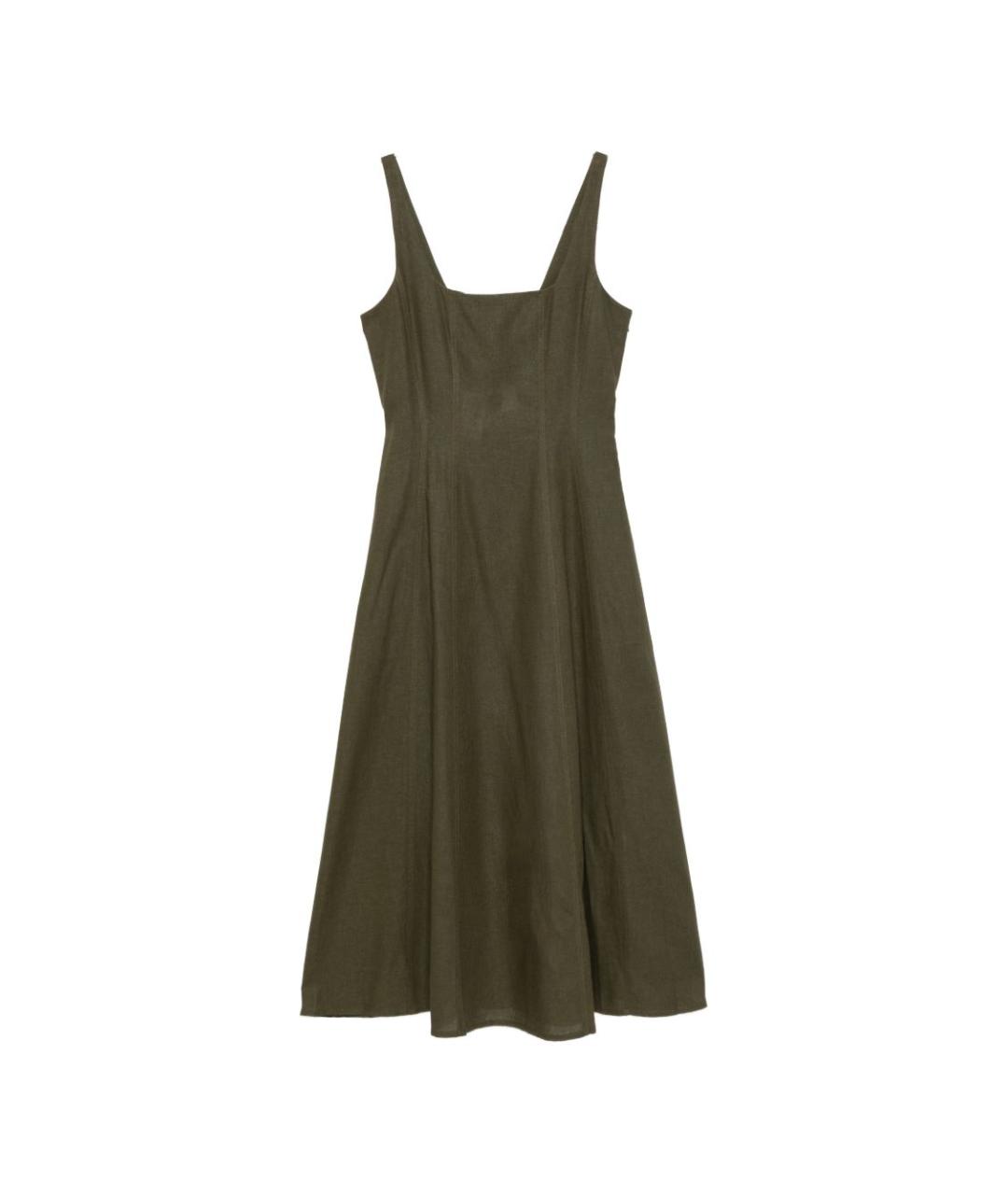 TWIN-SET Зеленые льняное повседневное платье, фото 1