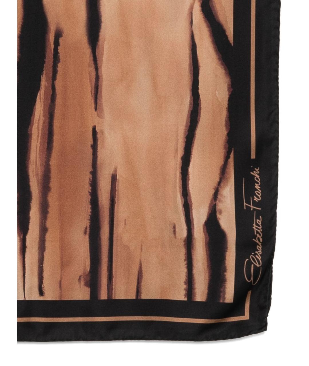 ELISABETTA FRANCHI Бежевый шелковый платок, фото 3