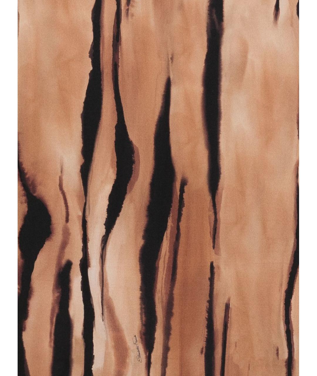 ELISABETTA FRANCHI Бежевый шелковый платок, фото 2