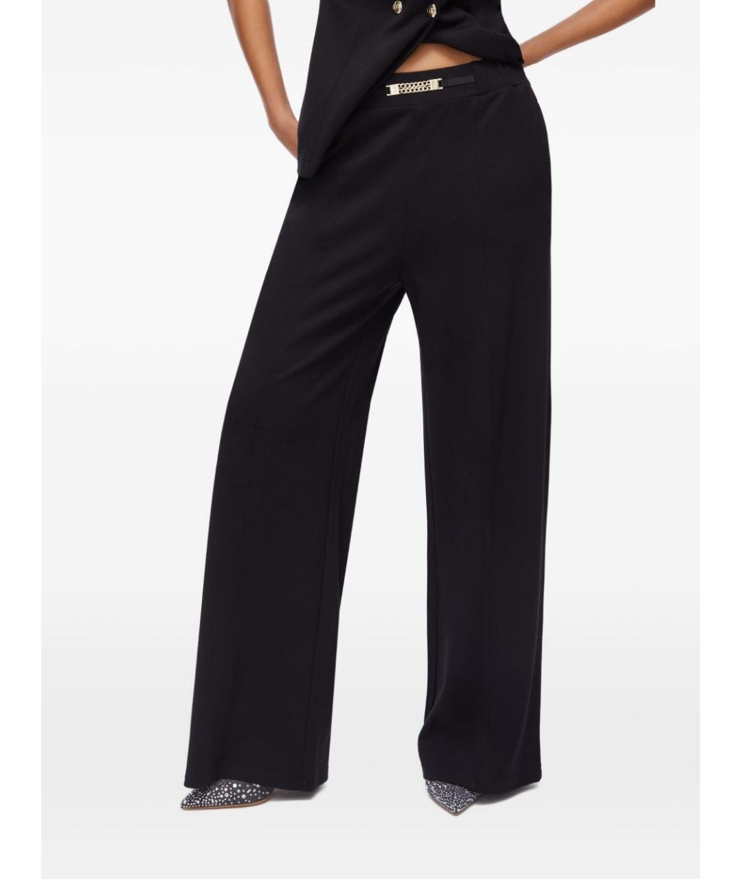 LIU JO Черные вискозные прямые брюки, фото 3
