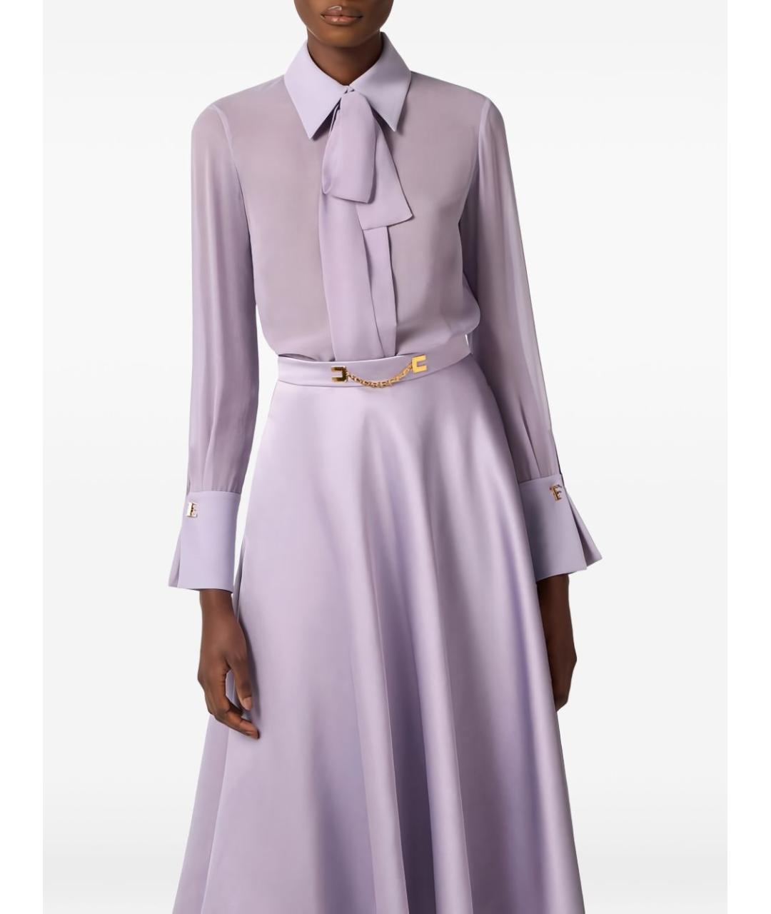 ELISABETTA FRANCHI Фиолетовая шелковая рубашка, фото 2