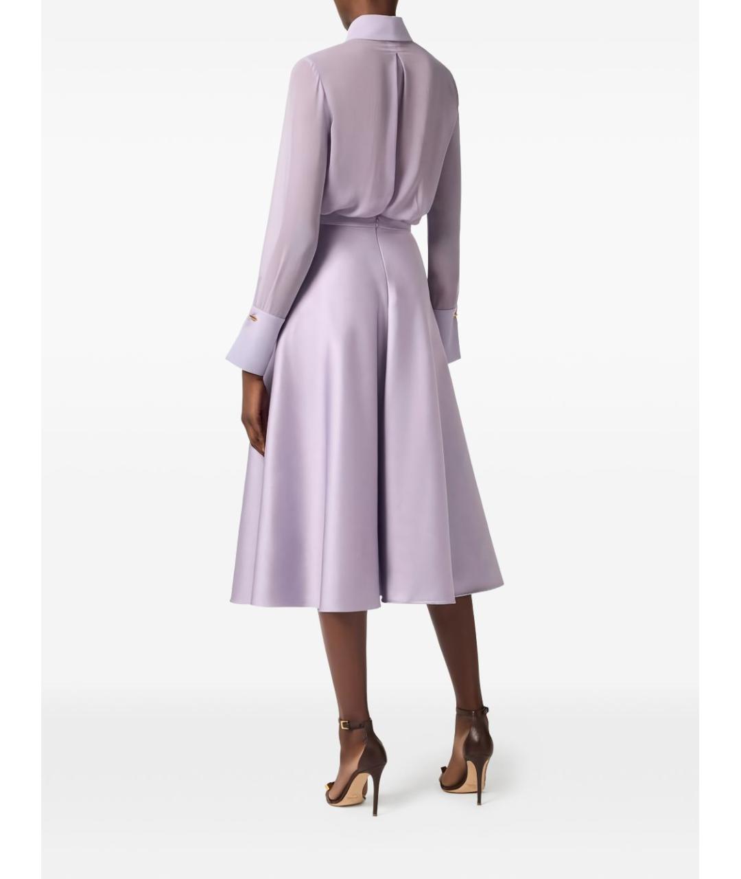 ELISABETTA FRANCHI Фиолетовая шелковая рубашка, фото 4