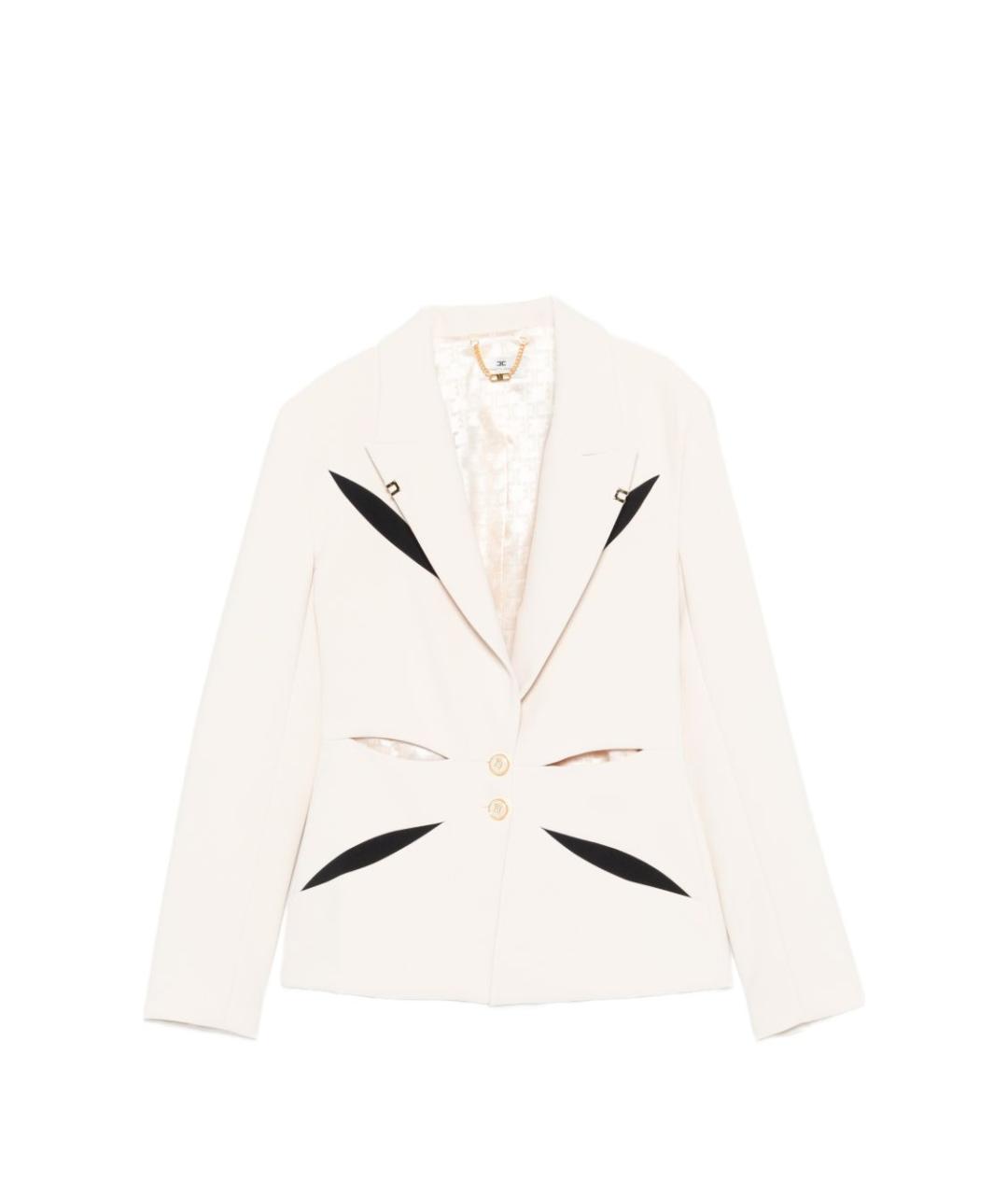 ELISABETTA FRANCHI Белый полиэстеровый жакет/пиджак, фото 1