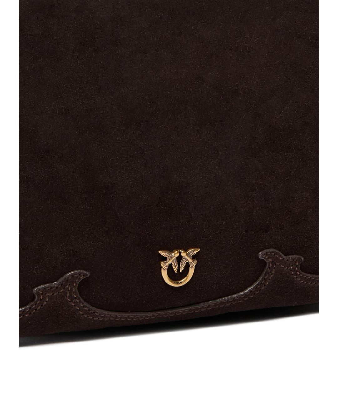 PINKO Коричневая замшевая сумка через плечо, фото 4