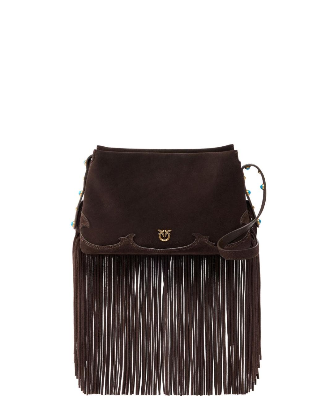 PINKO Коричневая замшевая сумка через плечо, фото 1
