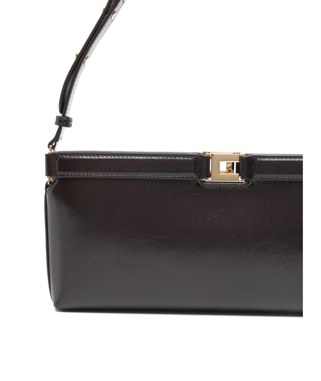 ELISABETTA FRANCHI Коричневая синтетическая сумка тоут, фото 2