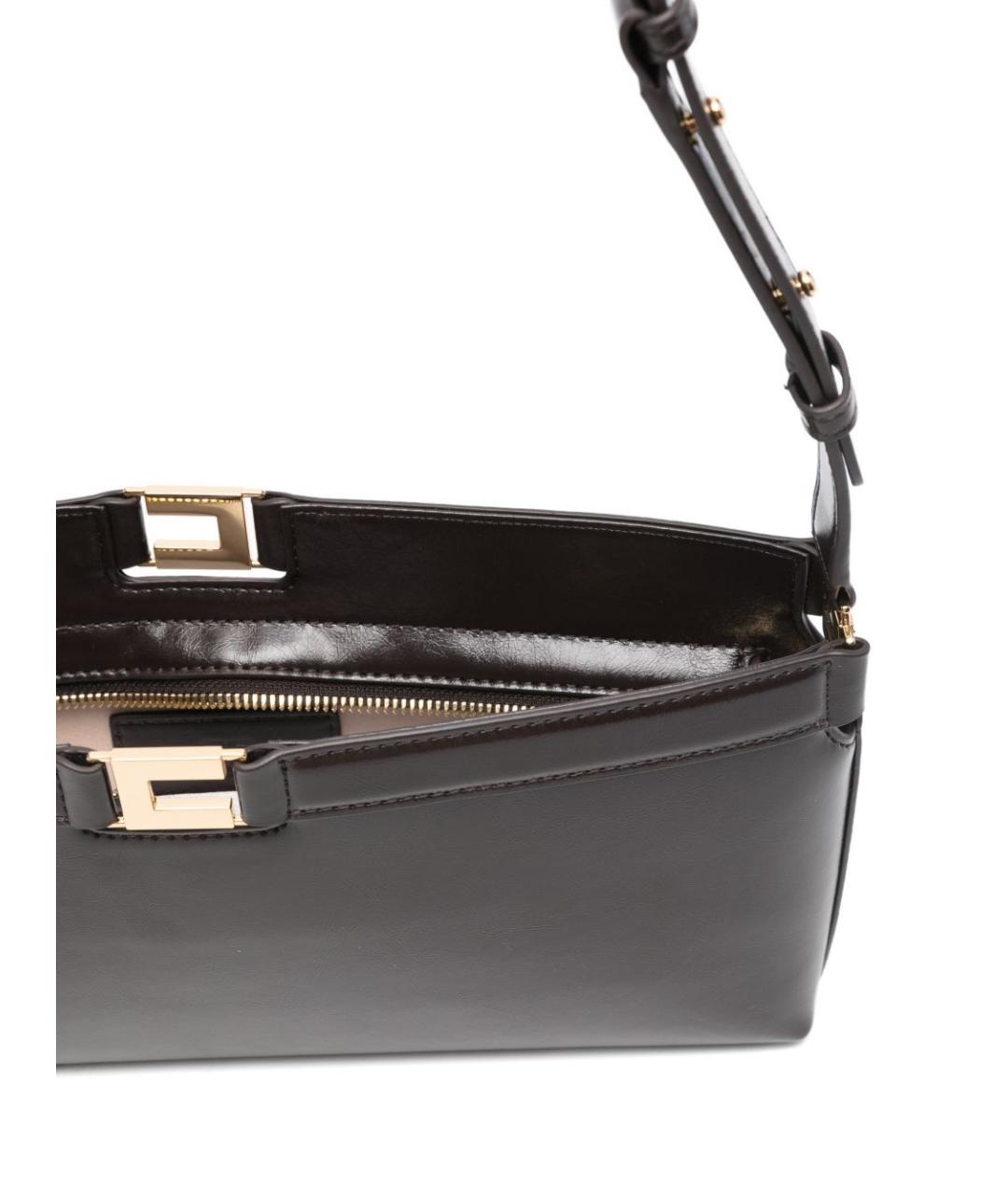 ELISABETTA FRANCHI Коричневая синтетическая сумка тоут, фото 3