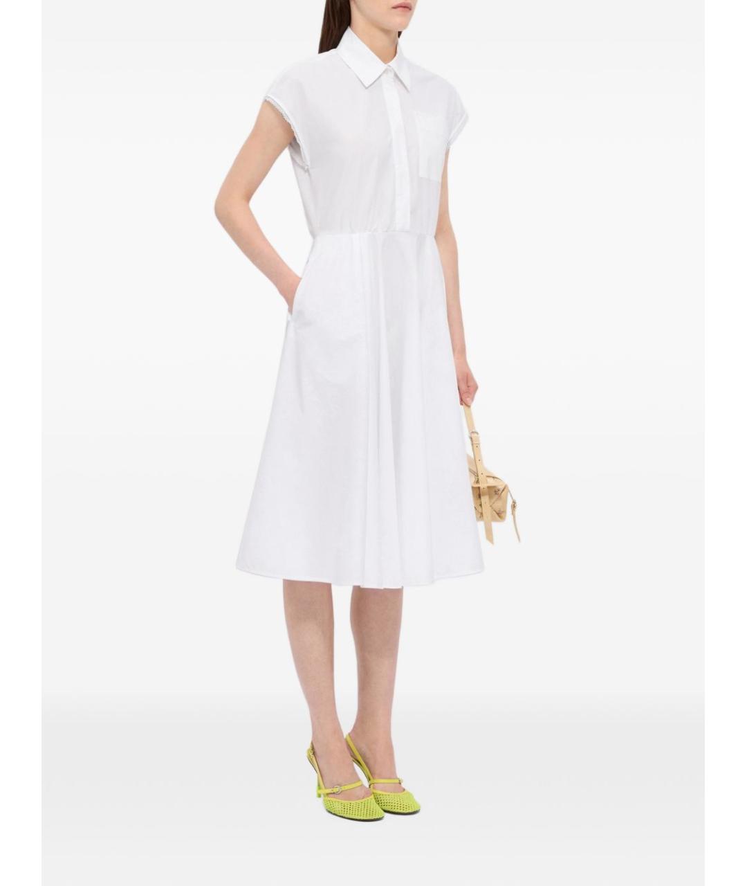 MSGM Белое хлопковое повседневное платье, фото 4