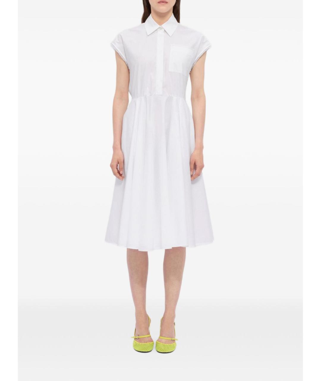 MSGM Белое хлопковое повседневное платье, фото 2