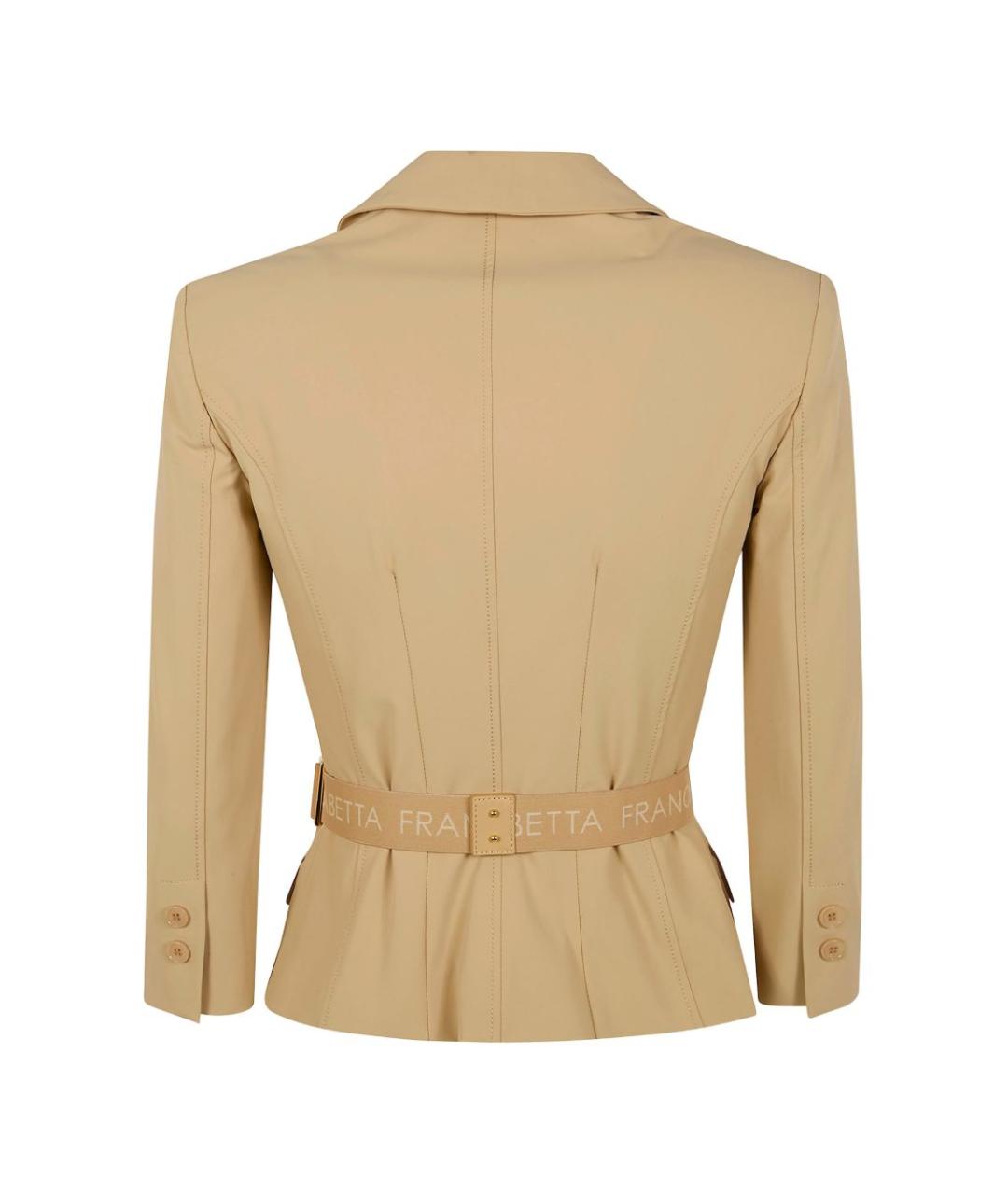 ELISABETTA FRANCHI Бежевая полиамидовая куртка, фото 2