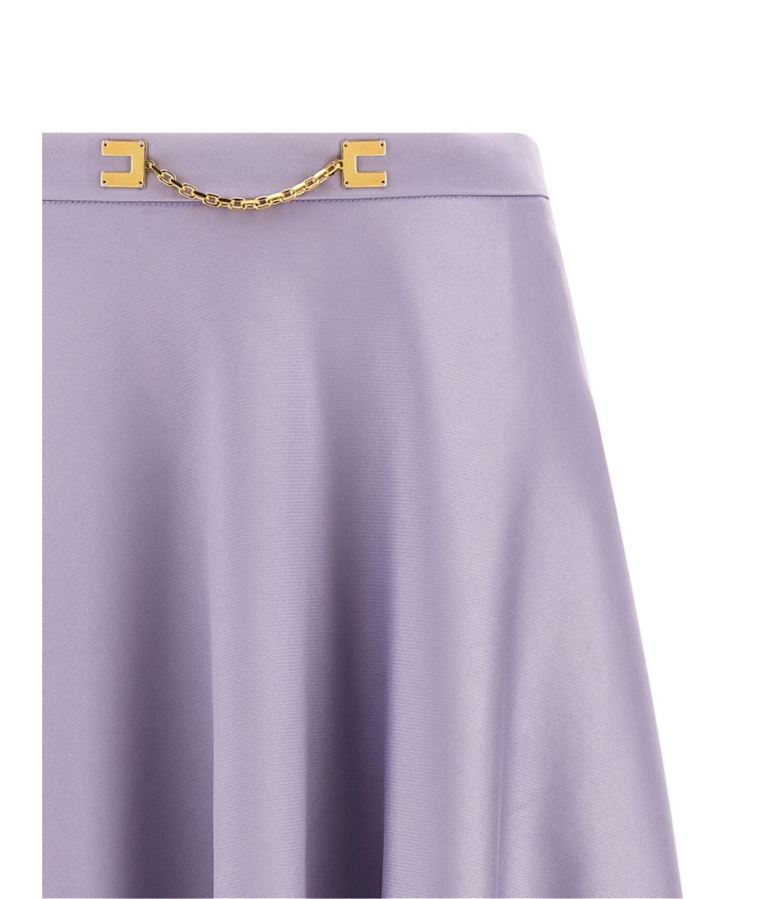 ELISABETTA FRANCHI Фиолетовая полиэстеровая юбка макси, фото 2