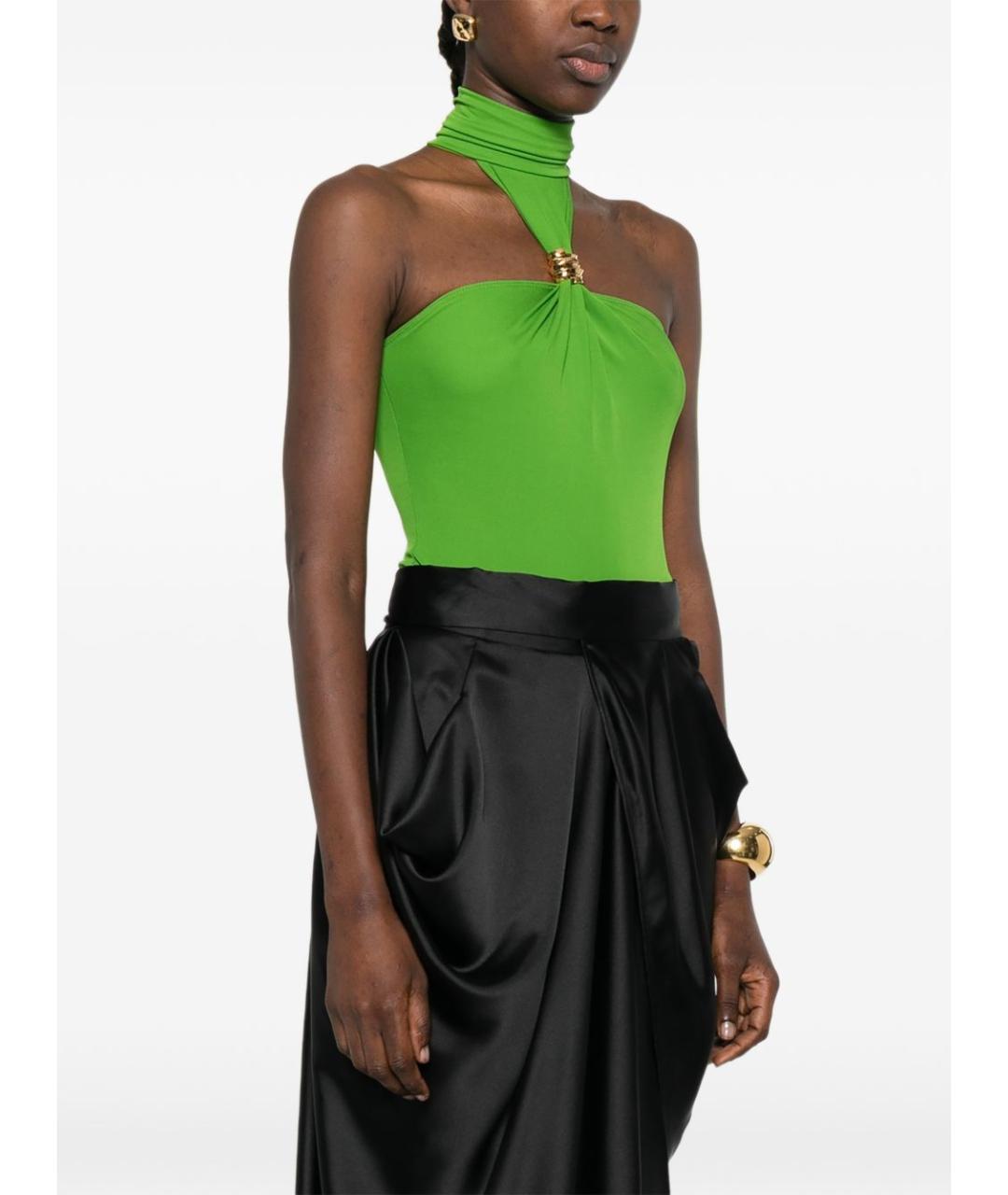 ELISABETTA FRANCHI Зеленые вискозное боди, фото 4