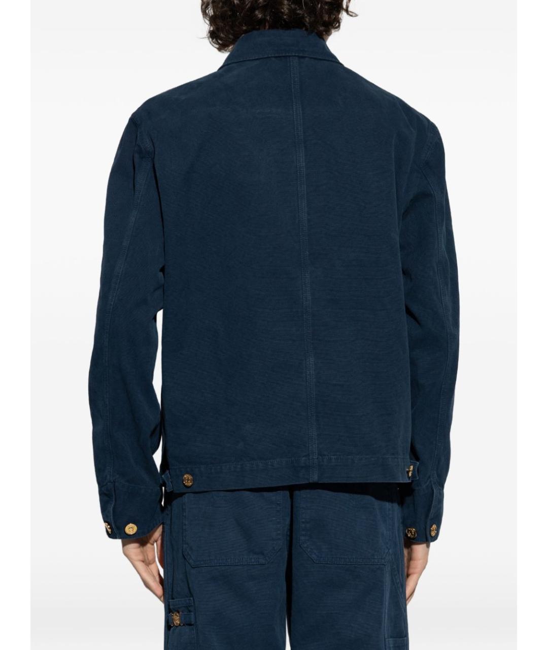 VERSACE Синяя хлопковая кэжуал рубашка, фото 2