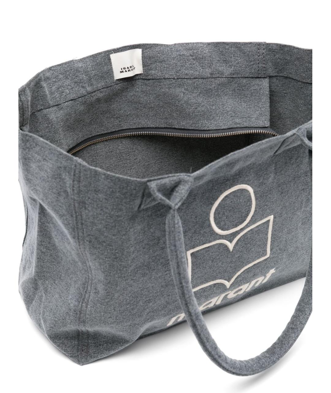 ISABEL MARANT Серая хлопковая сумка тоут, фото 3