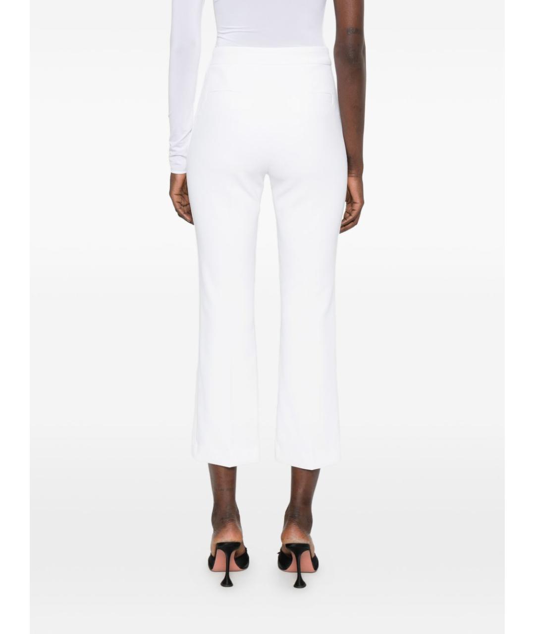 ELISABETTA FRANCHI Белые полиэстеровые прямые брюки, фото 5