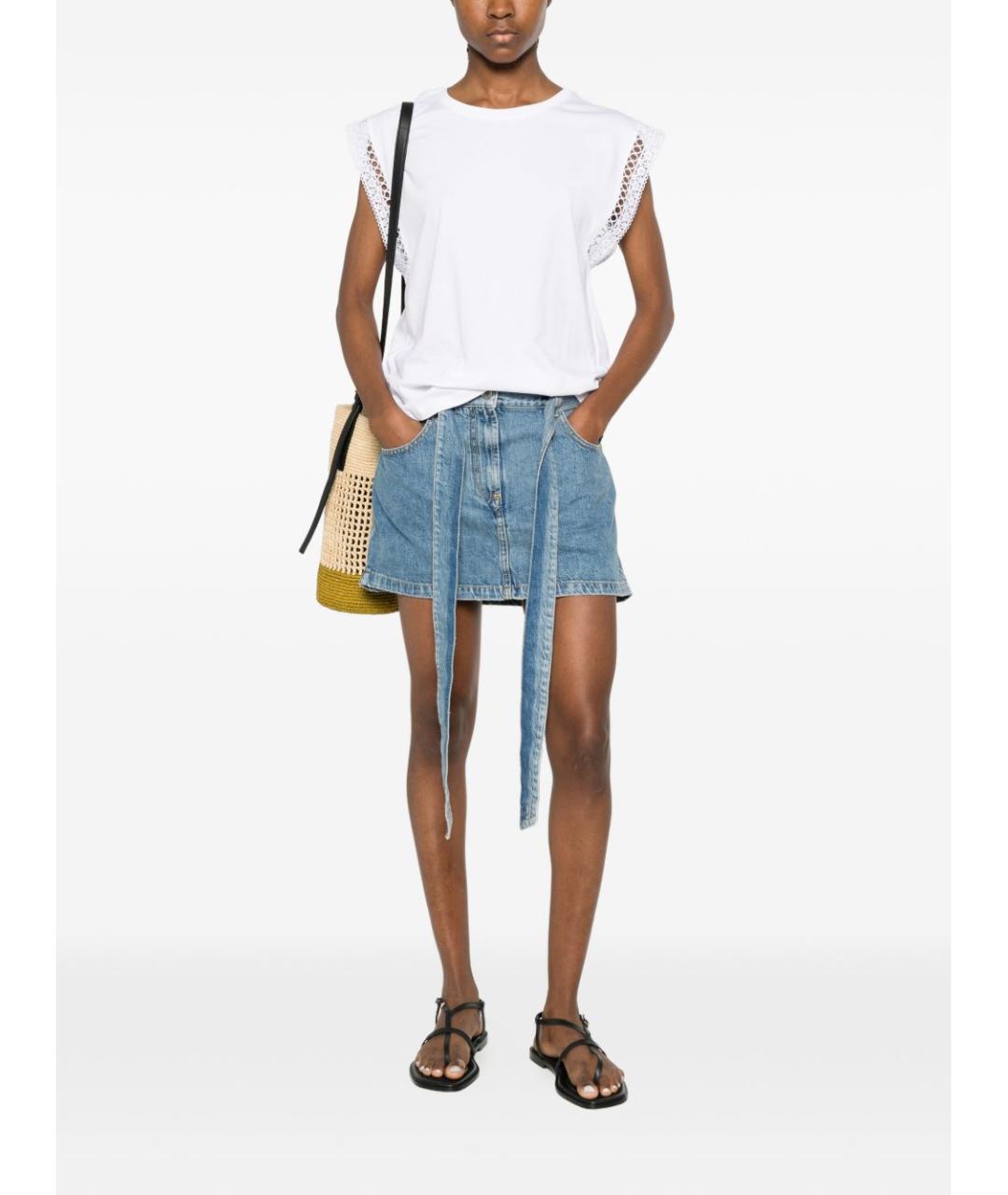 TWIN-SET Белая хлопковая футболка, фото 5