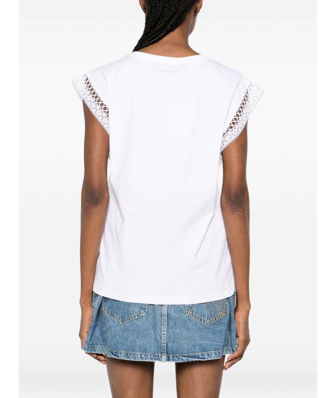 TWIN-SET Белая хлопковая футболка, фото 3