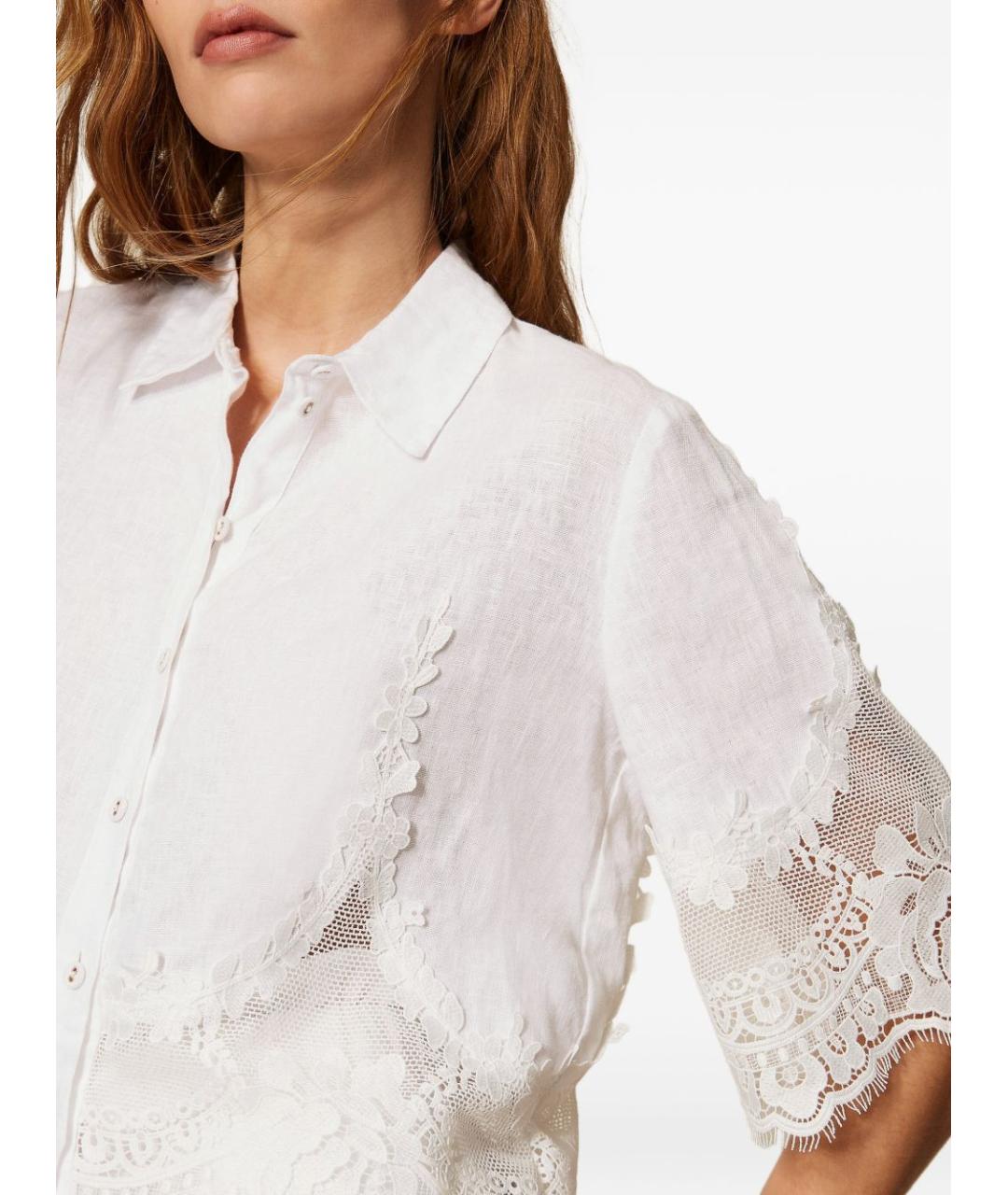TWIN-SET Белая льняная рубашка, фото 2