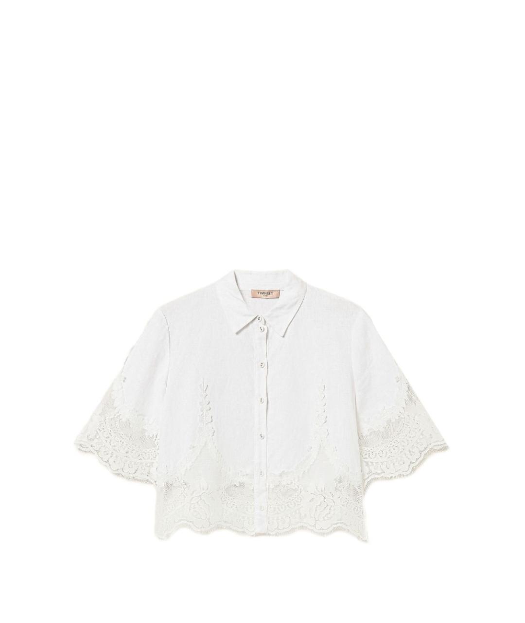 TWIN-SET Белая льняная рубашка, фото 1