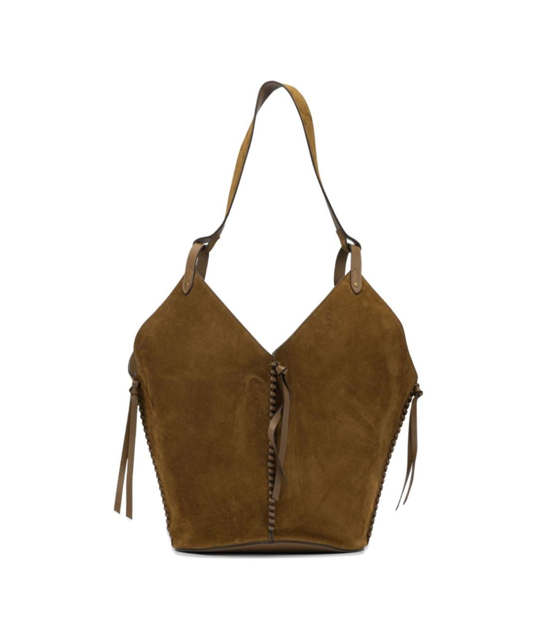 ISABEL MARANT Коричневая замшевая сумка тоут, фото 4