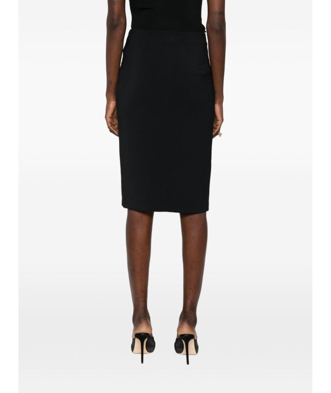 ELISABETTA FRANCHI Черная полиамидовая юбка миди, фото 2