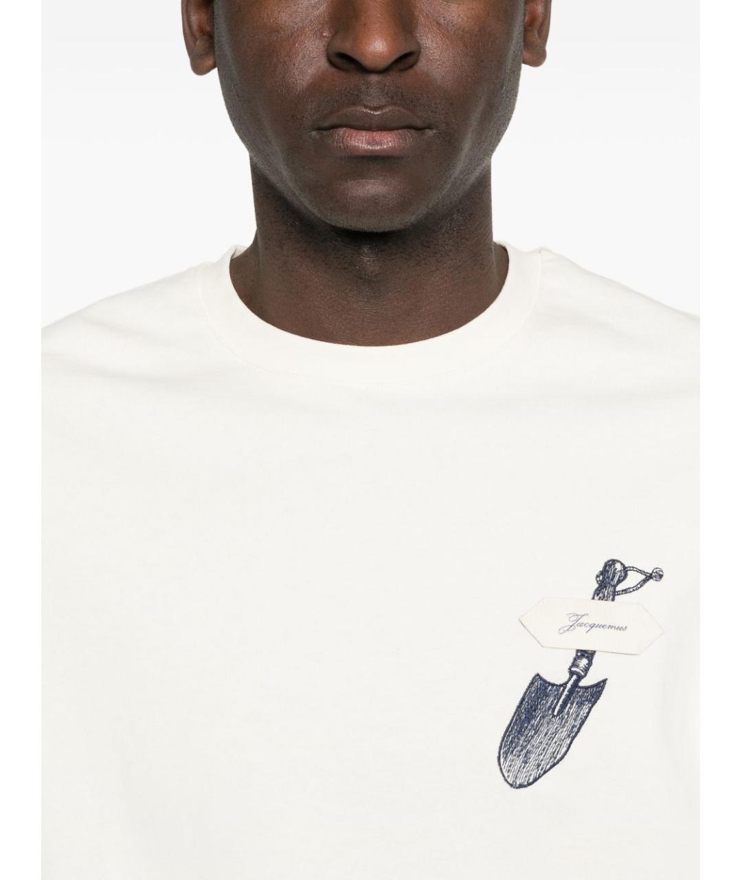JACQUEMUS Белая хлопковая футболка, фото 2