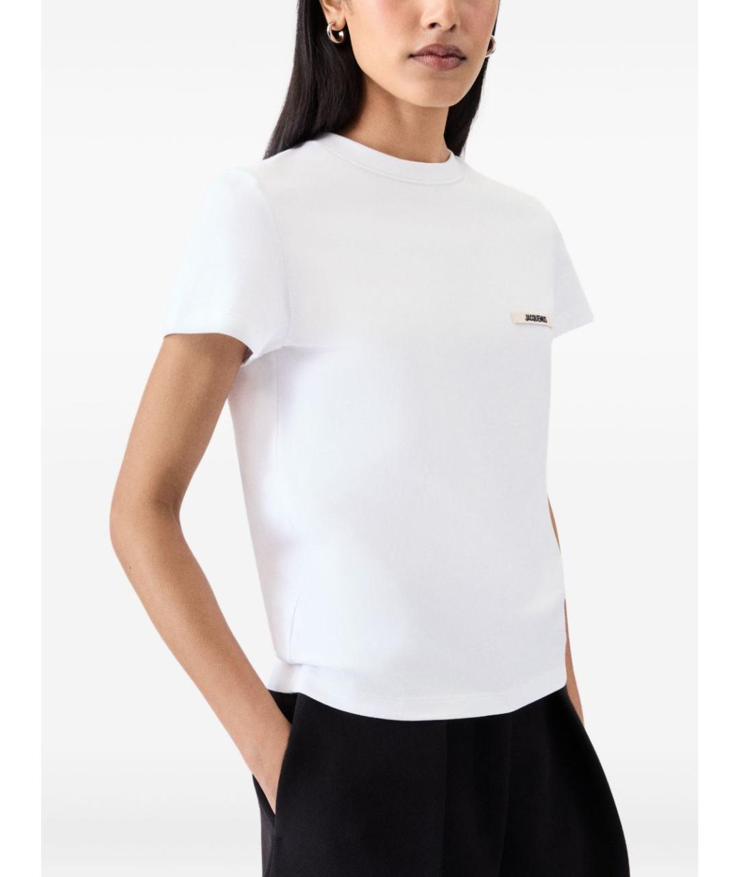 JACQUEMUS Белая хлопковая футболка, фото 2