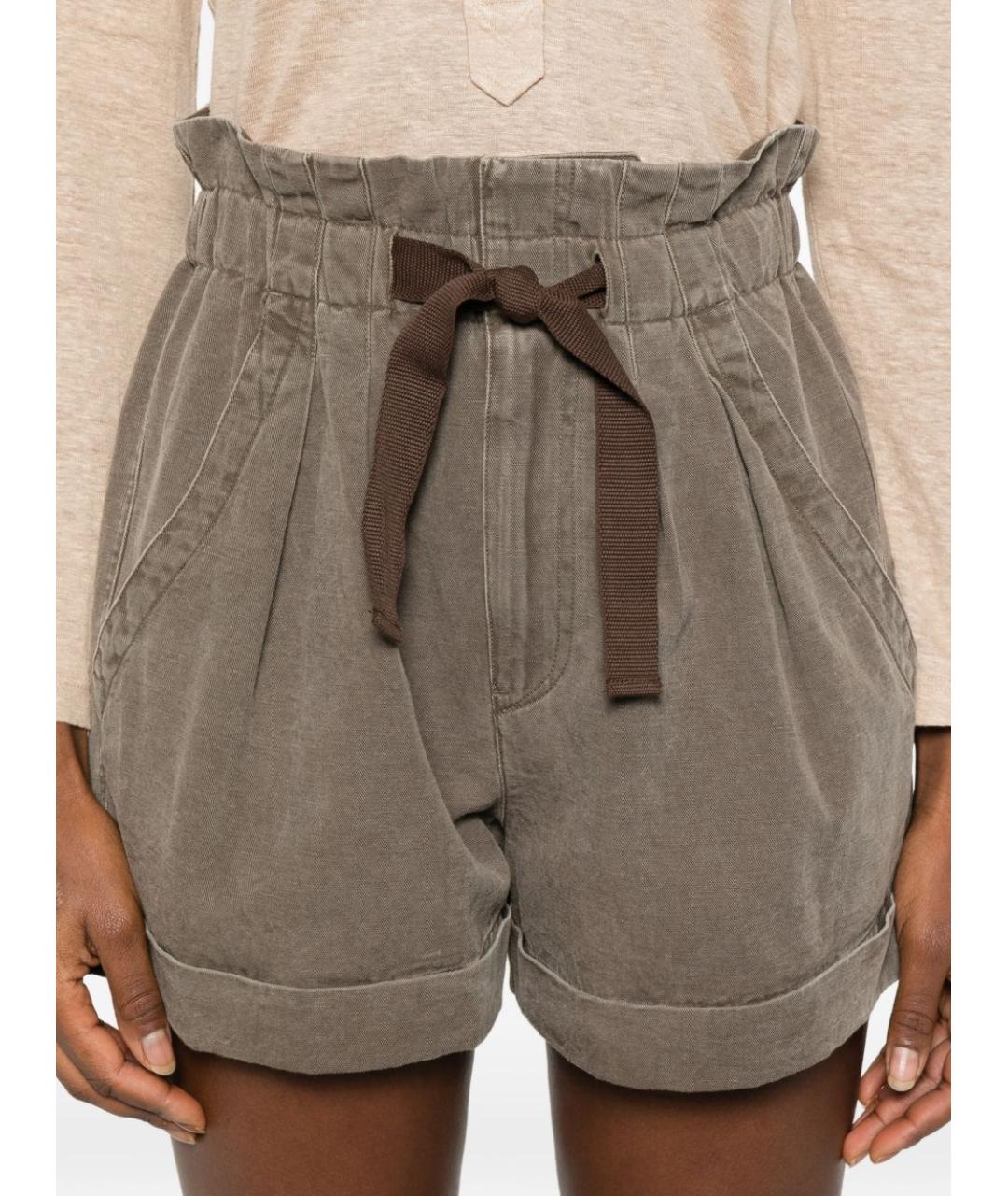 ISABEL MARANT ETOILE Коричневые хлопковые шорты, фото 5