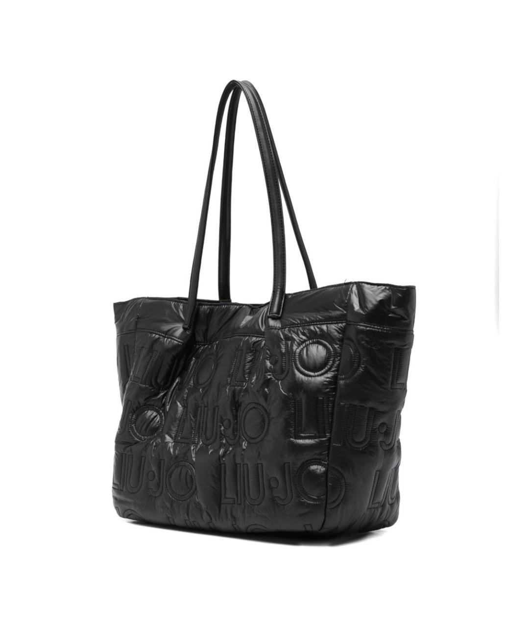 LIU JO Черная синтетическая сумка тоут, фото 2